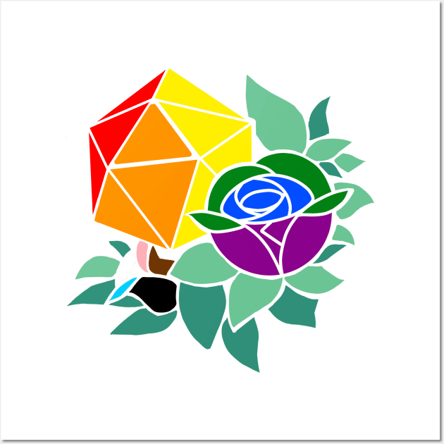 Pretty Poly Rose Progressive Pride Wall Art by thedicegoddess